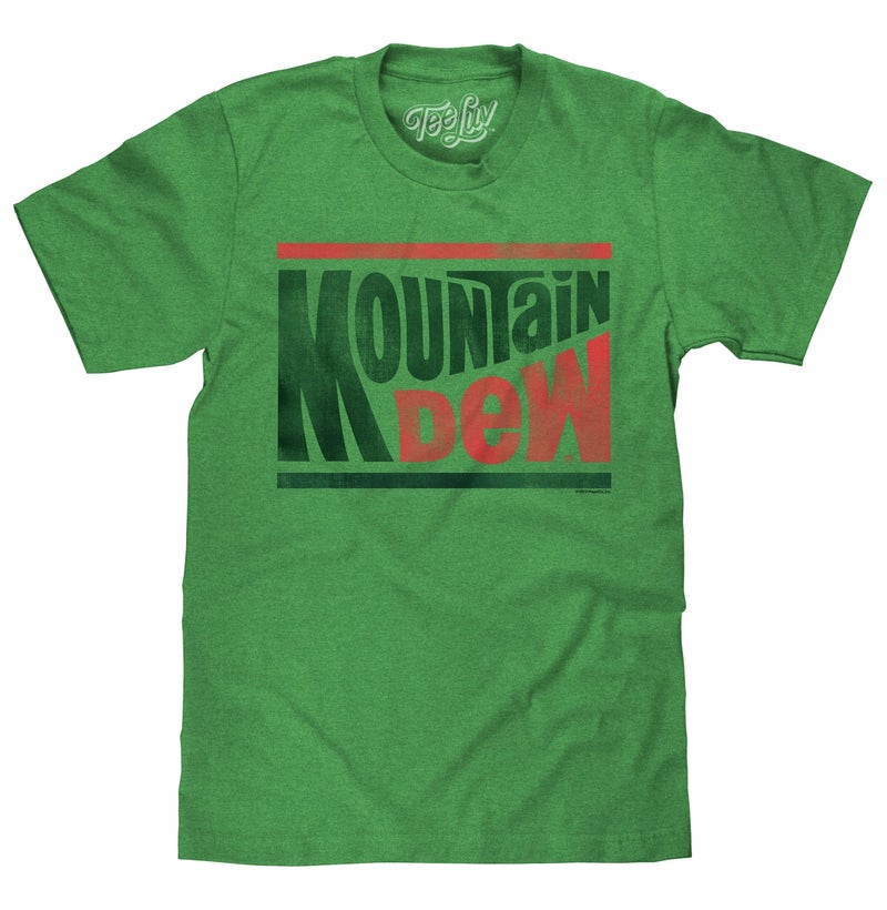 Tee Luv Men's Faded Mountain Dew Soda Shirt - Vintage Mt Dew Logo T-Shirt, Kelly Heather, L - Image 1